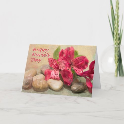 Happy Nurses Day Red Lily of the Valley  Card