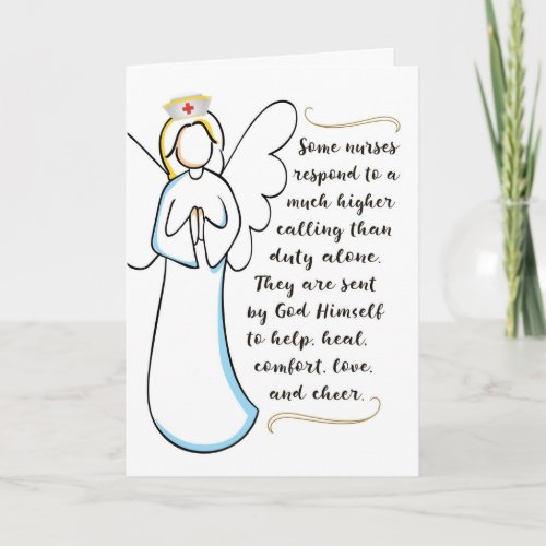 Happy Nurses Day _ Some Nurses are Sent by God Thank You Card