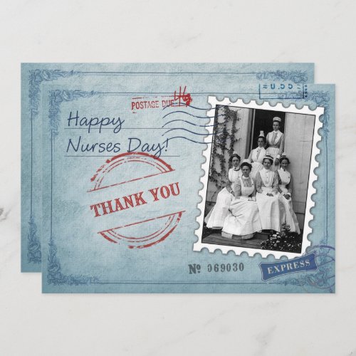 Happy Nurses Day Vintage Photo Custom Card