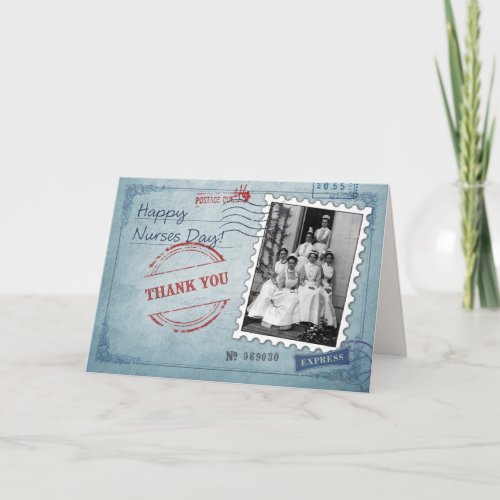 Happy Nurses Day Vintage Photo Custom Card