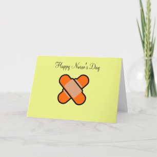 Happy Nurse's Day with bandage bandaid plaster Letterpress Thank You Card