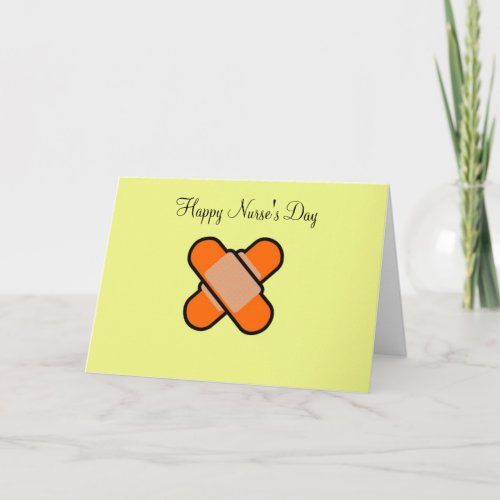 Happy Nurses Day with bandage bandaid plaster Thank You Card