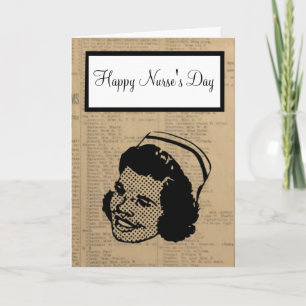 Happy Nurses Day with nurse carrying on tradition Letterpress Thank You Card
