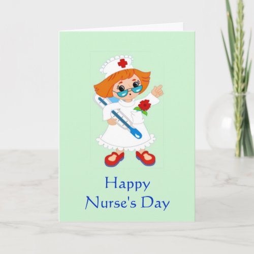Happy Nurses Day with nurse in uniform Thank You Card