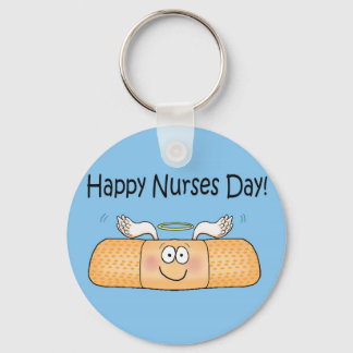 Happy Nurses Nurse Nurse's Day Whimsical Bandage Keychain