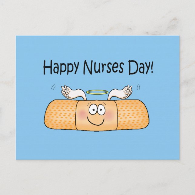 Happy Nurses Nurse Nurse's Day Whimsical Bandage Postcard (Front)