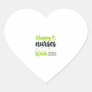 Happy Nurses Week 2026 Stethoscope Nurse Design_1 Heart Sticker