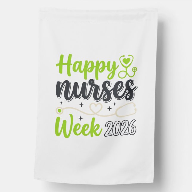 Happy Nurses Week 2026 Stethoscope Nurse Design_1 House Flag (Front)