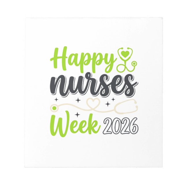 Happy Nurses Week 2026 Stethoscope Nurse Design_1 Notepad (Front)
