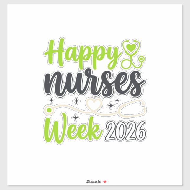 Happy Nurses Week 2026 Stethoscope Nurse Design_1 Sticker (Sheet)