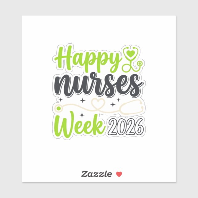 Happy Nurses Week 2026 Stethoscope Nurse Design_1 Sticker (Sheet)