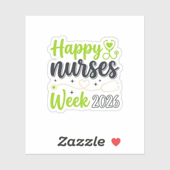 Happy Nurses Week 2026 Stethoscope Nurse Design_1 Sticker (Sheet)