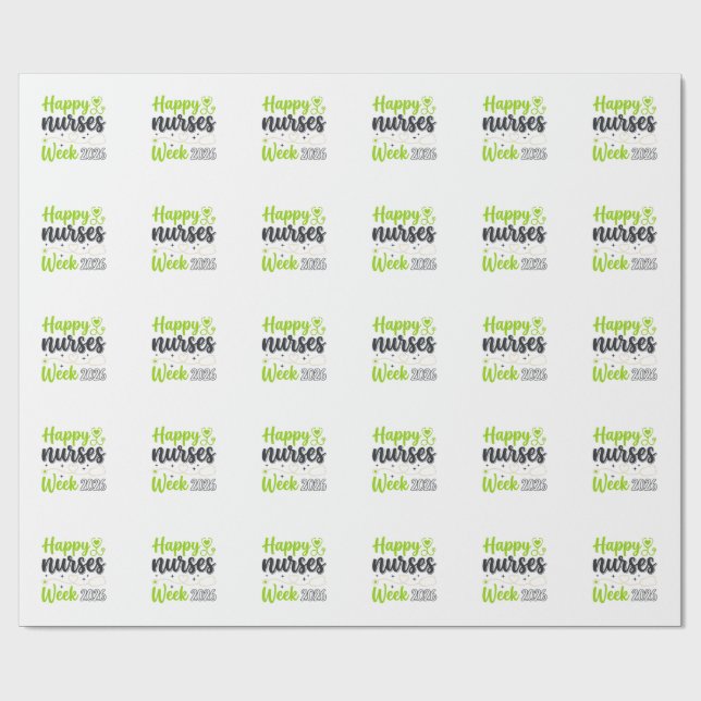 Happy Nurses Week 2026 Stethoscope Nurse Design_1 Wrapping Paper (Flat)