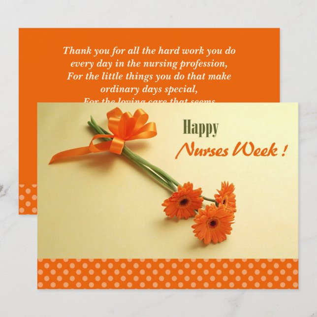 Happy Nurses Week. Colorful Daisies Flat Cards (Front/Back)