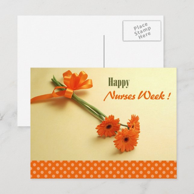 Happy Nurses Week. Colorful Daisies Postcard (Front/Back)
