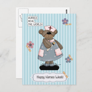 Happy Nurses Week. Cute Teddy Bear  Postcard