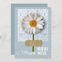 Happy Nurses Week. Daisy Flat Greeting Card