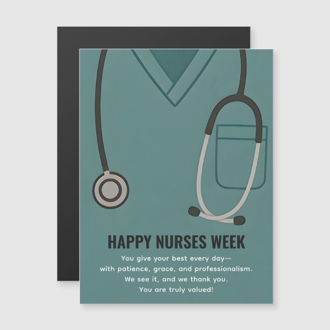 Happy Nurses Week Nurse Appreciation Magnetic Card (Front/Back)