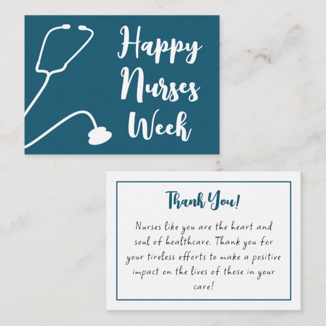 Happy Nurses Week Nurse Appreciation Note Card (Front/Back)