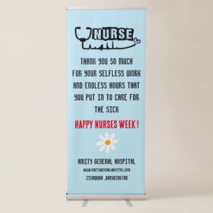 Happy Nurses Week Nurse Day Retractable Banner