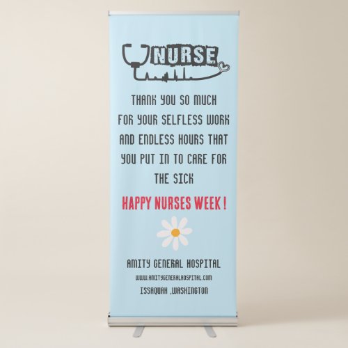 Happy Nurses Week Nurse Day Retractable Banner