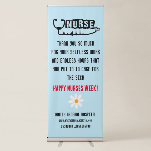 Happy Nurses Week Nurse Day Retractable Banner (Front)