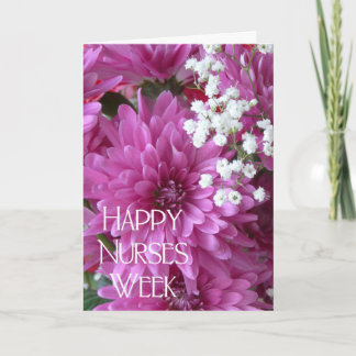 Happy Nurses Week-Pink Chrysanthemums Card