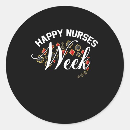 Happy Nurses Week Playing Cards Classic Round Sticker