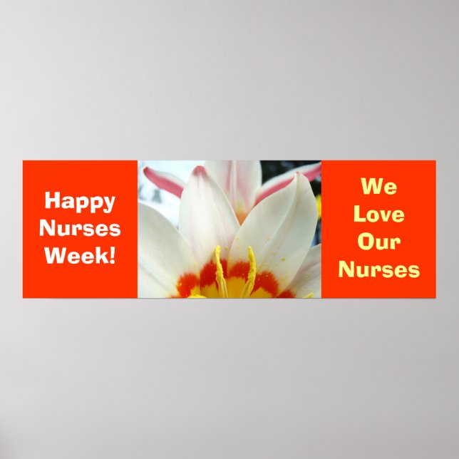 Happy Nurses Week! poster We Love Our Nurses Tulip (Front)