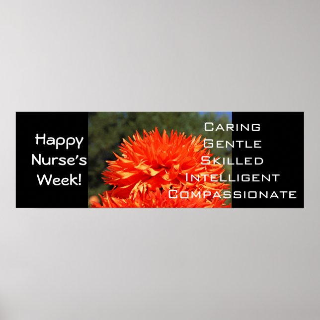 Happy Nurse's Week posters Caring Compassionate (Front)