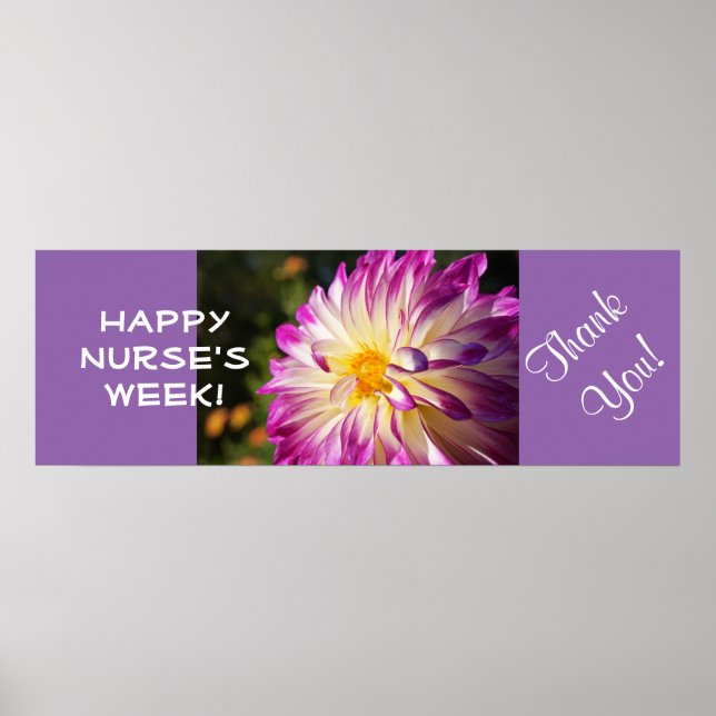 Happy Nurses Week! posters Thank You Dahlias Nurse (Front)