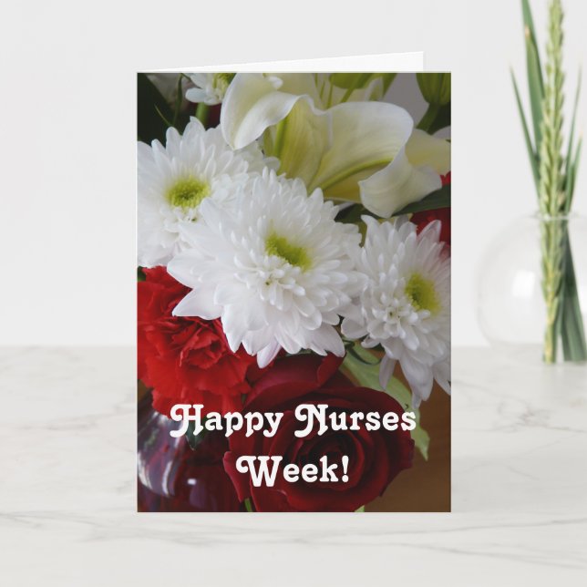 Happy Nurses Week!-Pretty Floral Bouquet Card (Front)