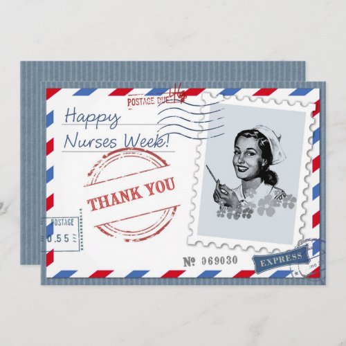 Happy Nurses Week Retro Nurse Custom Card 