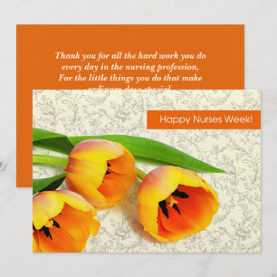 Happy Nurses Week. Spring Tulips Flat Card