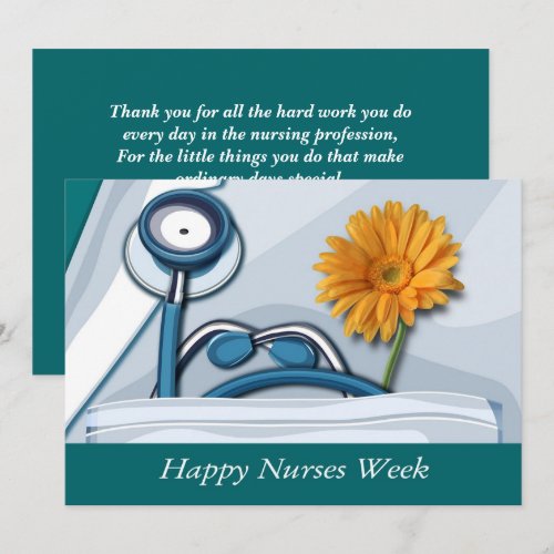 Happy Nurses Week. Flat Custom Greeting Cards