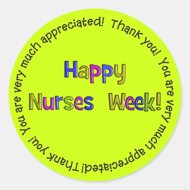 Happy Nurses Week Stickers (Front)