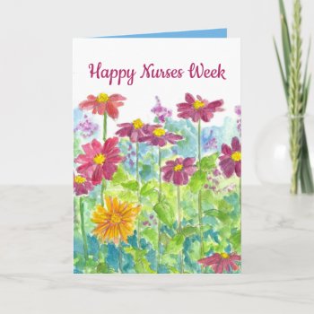 Happy Nurses Week Thank You Zinnia Flowers Card by CountryGarden at Zazzle