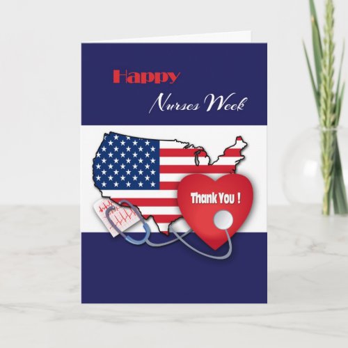 Happy Nurses Week USA Patriotic  Card