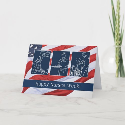 Happy Nurses Week USA Patriotic Card