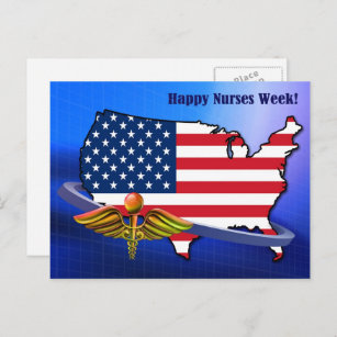Happy Nurses Week. USA Patriotic Postcard