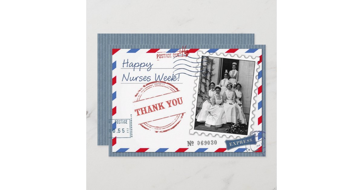 Happy Nurses Week. Vintage Design Flat Cards | Zazzle.com