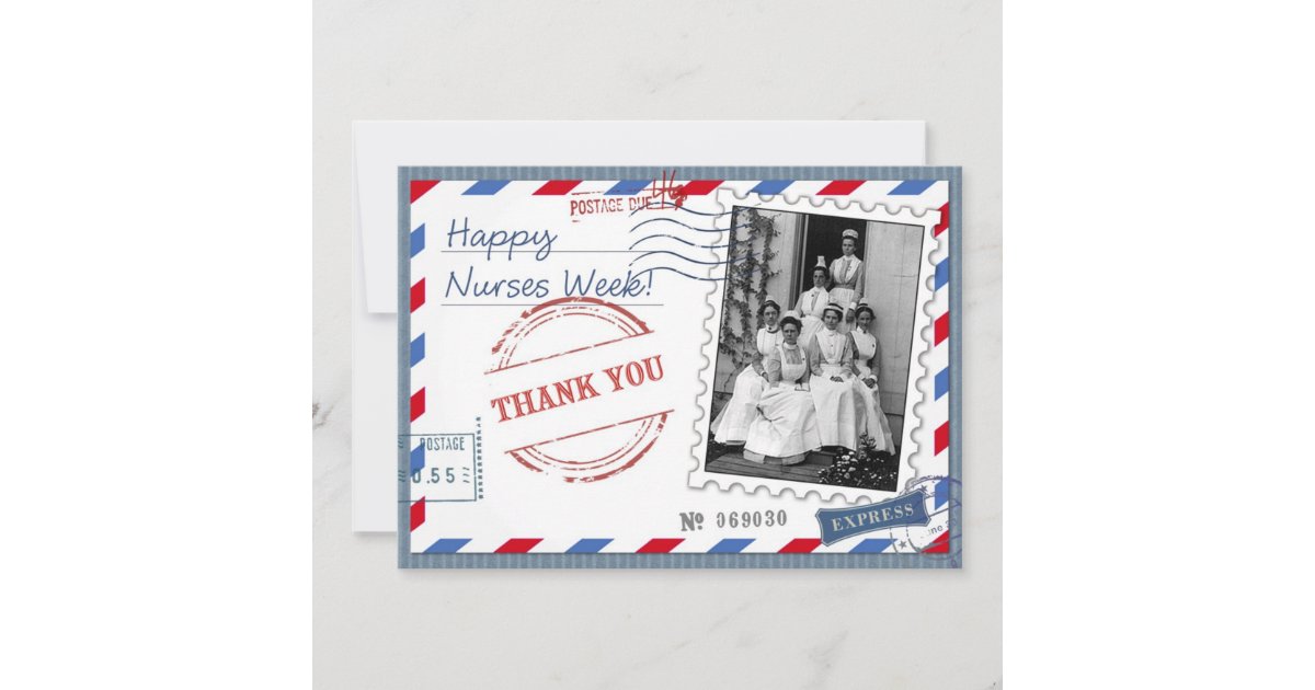 Happy Nurses Week. Vintage Design Flat Cards | Zazzle.com
