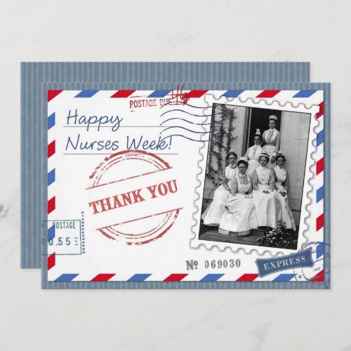 Happy Nurses Week Vintage Nurses Flat Card