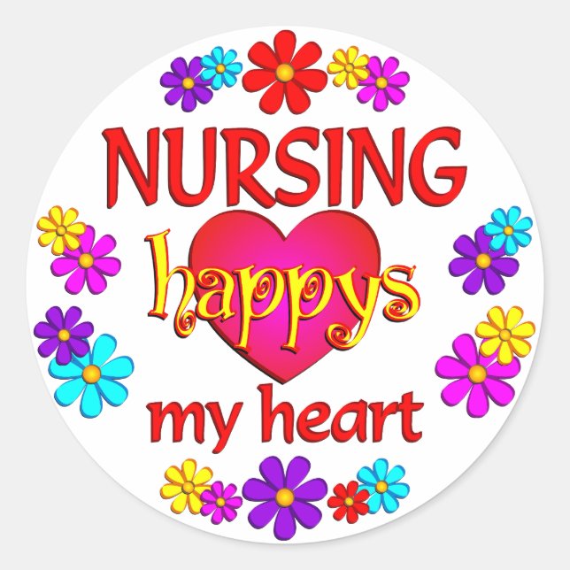 Happy Nursing Classic Round Sticker (Front)