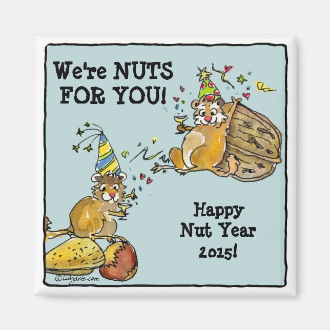 Happy Nut Year-New Year Chipmunks Magnet (Front)