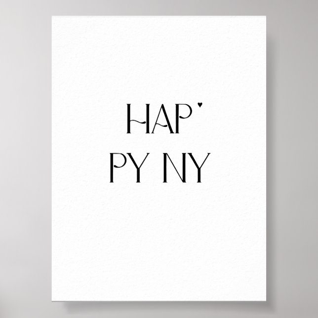 Happy NY - minimalistic typography poster (Front)