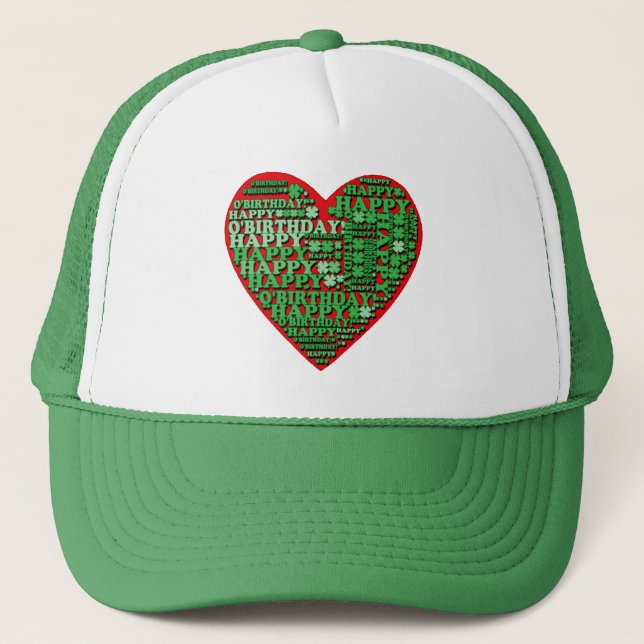 Happy O'Birthday St Patricks Day Birthday Tshirt Trucker Hat (Front)