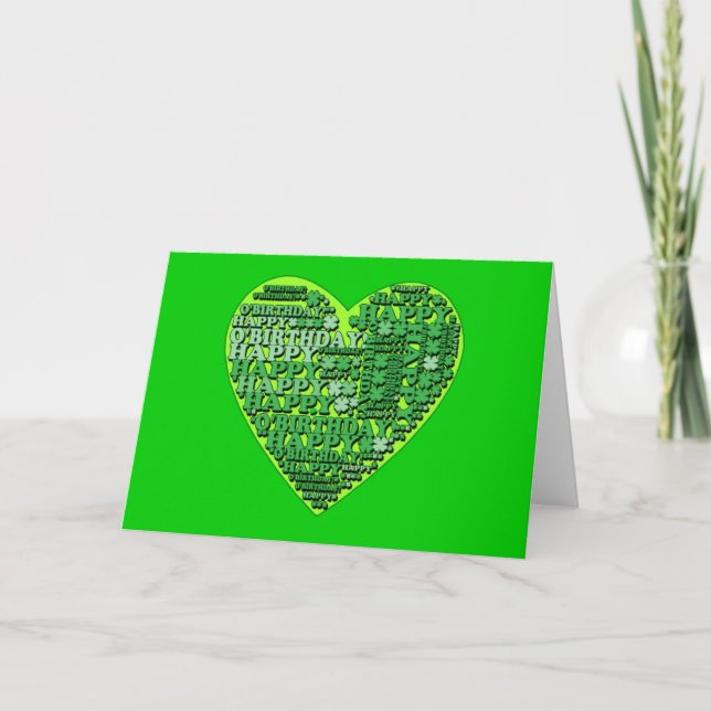 Happy O'Birthday with Heart T shirts and Gifts Card (Front)