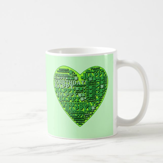 Happy O'Birthday with Heart T shirts and Gifts Coffee Mug (Right)