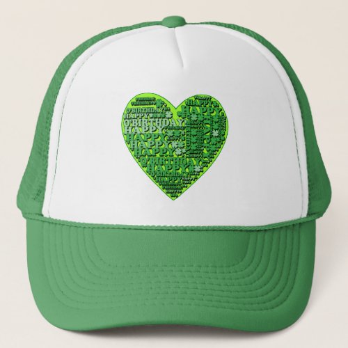 Happy OBirthday with Heart T shirts and Gifts Trucker Hat